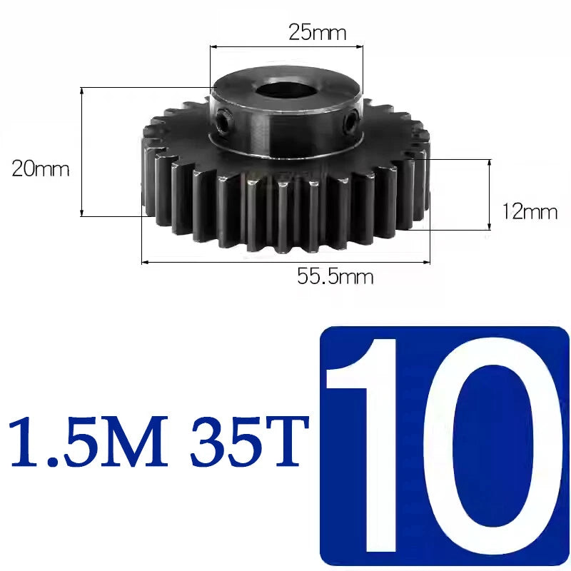 Spur Gears 1.5 Mod Transmission Gear With Step 45#Steel Pinion Motor Gear 15~50T