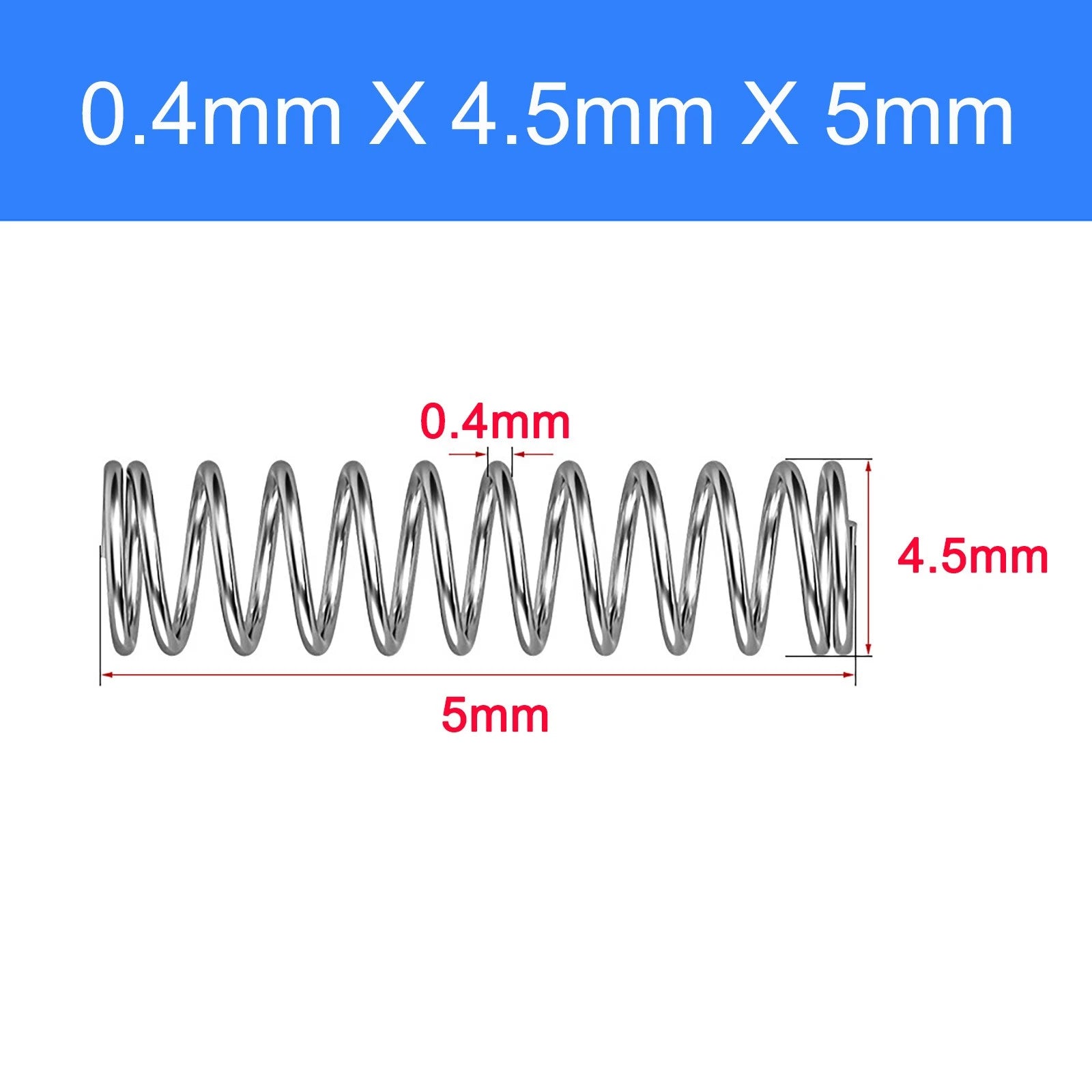 Micro Compression Spring Stainless Steel 0.4mm Wire Small Tiny Miniature Repair