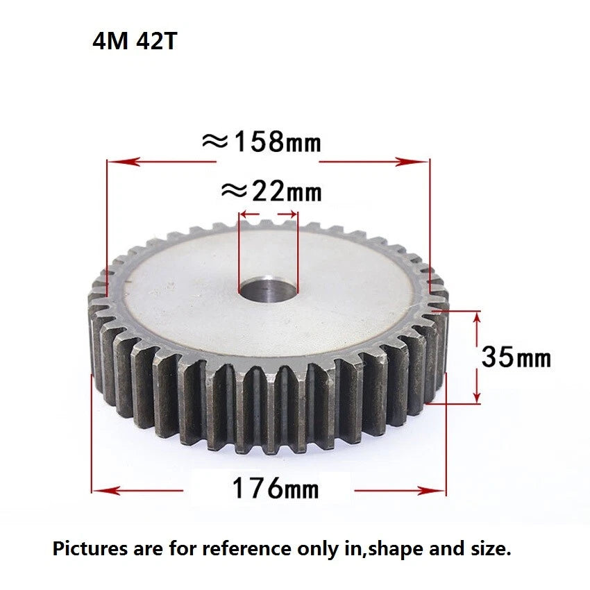 45# Steel 4Mod 10T-80T Spur Gears Thickness 35mm Motor Pinion Transmission Gear