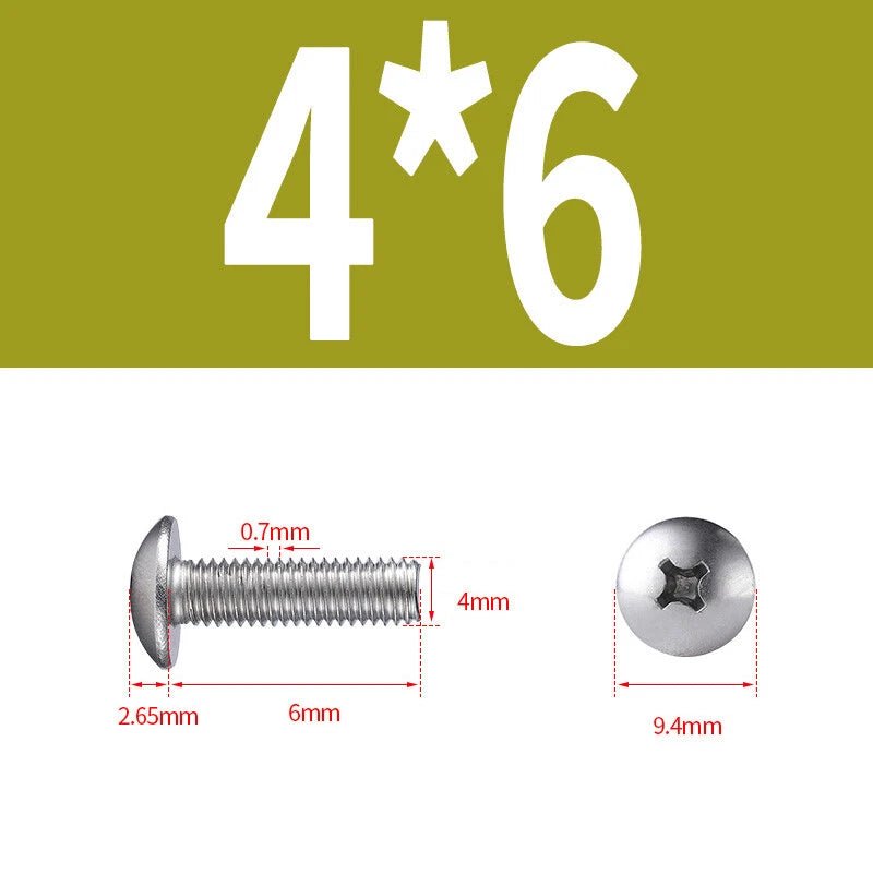 Phillips Button Head Machine Screws — Steel M2 M2.5 M3 M4 M5 M6 - HomeDIYer