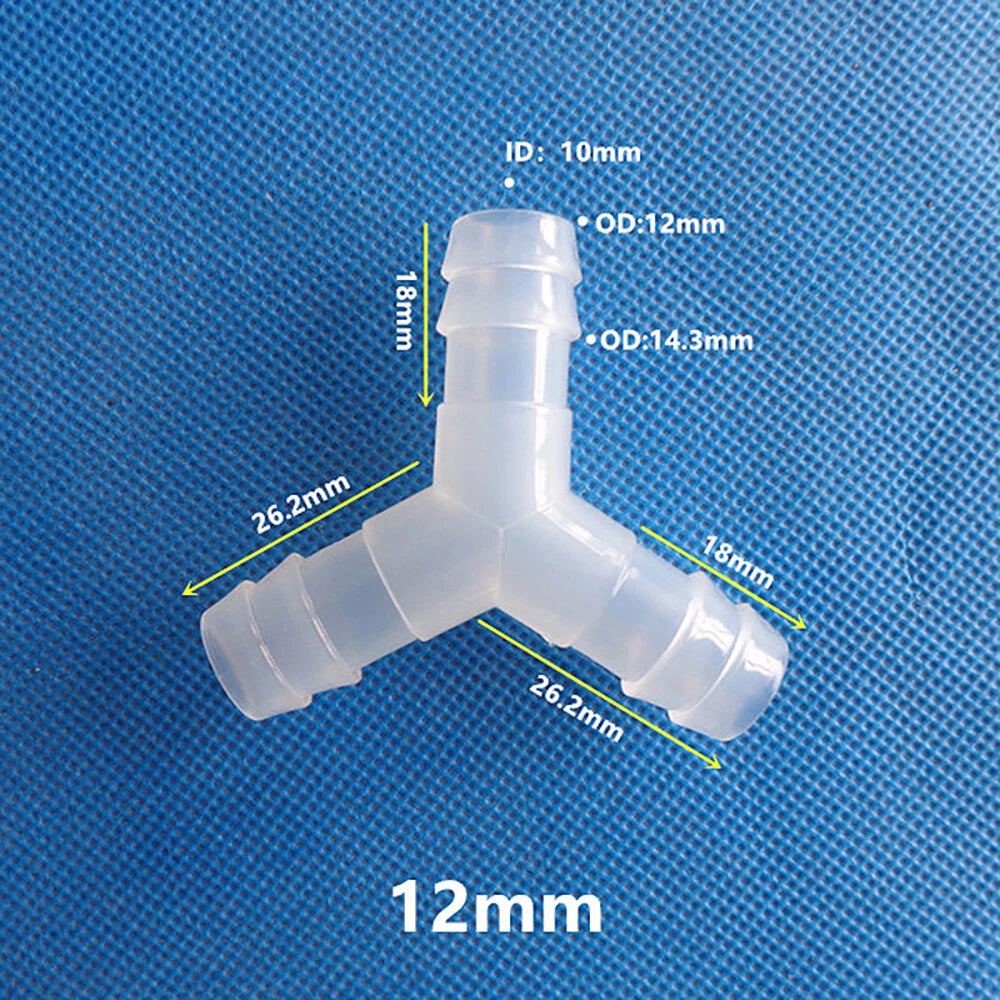 Y-Type 3-Way Barbed Hose Connector — Plastic Tee Fitting for Tube & Pipe
