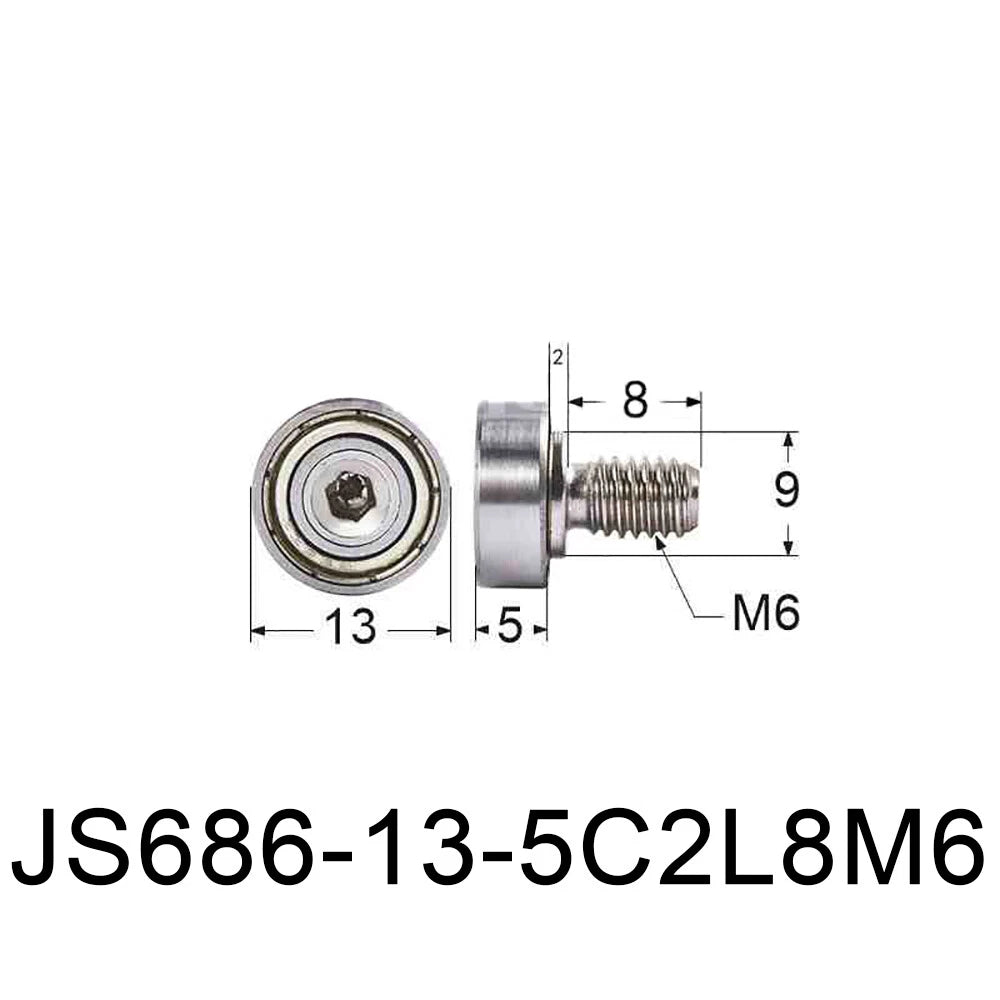 NTBG 7-52mm Metal Ball Bearing Pulley Flat Roller Guiding Wheel M3-M10 Threaded