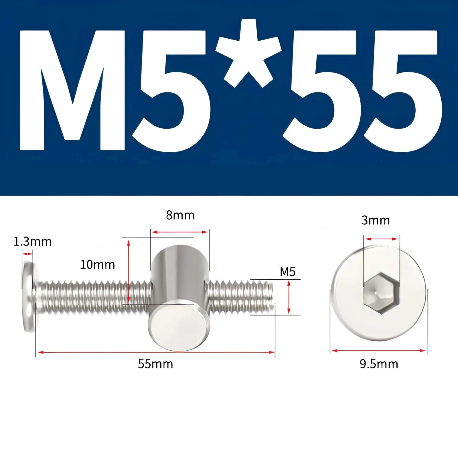 M4 M5 M6 M8 304 Stainless Steel Furniture Connecting Bolts with Barrel Nuts