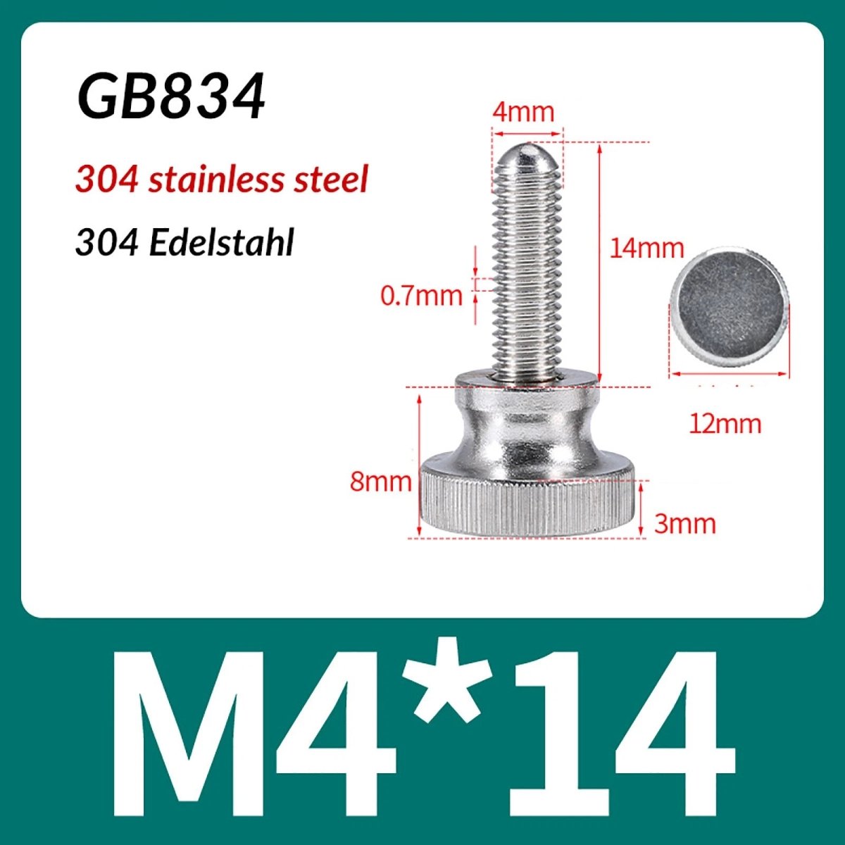 A2 Stainless Steel Knurled Thumb Screws – M2 to M10, Hand Turn Knob Bolts, 4 - 60mm Lengths - HomeDIYer