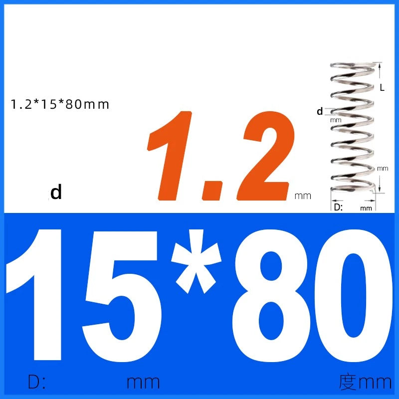 Compression Spring 1.2mm Wire Dia 14mm - 20mm OD Small Pressure Springs
