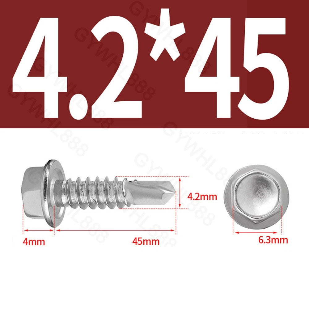 410 & A2 Stainless Hex Head Self‑Drilling Tek Screws – for Metal Roofing & Sheeting