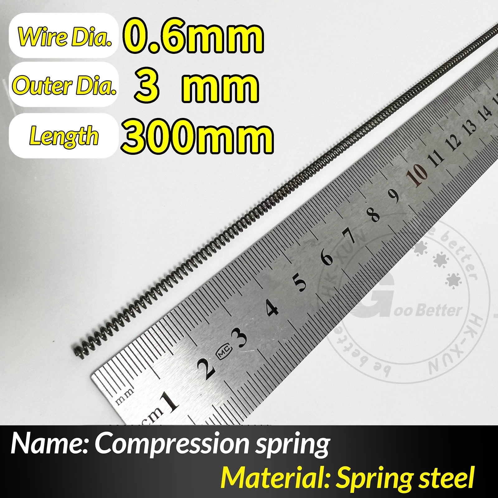 Compression Spring Pressure Springs, Wire Dia 0.3-1.0mm, OD 2-25mm, Length 300mm