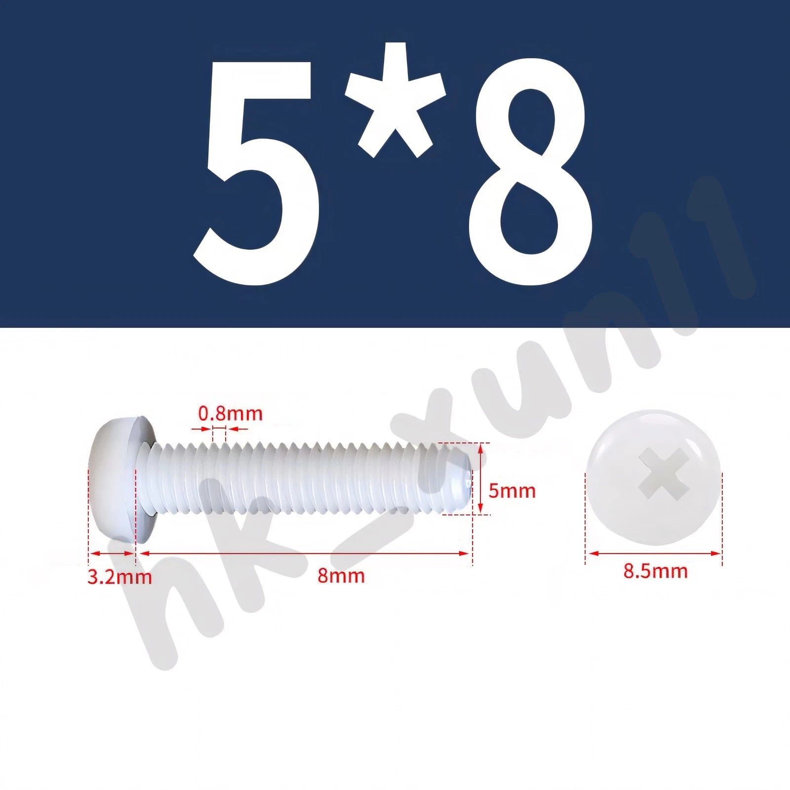 White/Black Nylon Phillips Machine Screws – M2 to M6, Plastic Round Pan Head Bolts