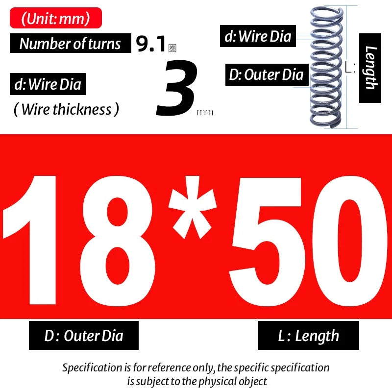 Compression Spring Pressure Big, Wire Dia 3.0mm Diameter 16-40mm Length 20-200mm