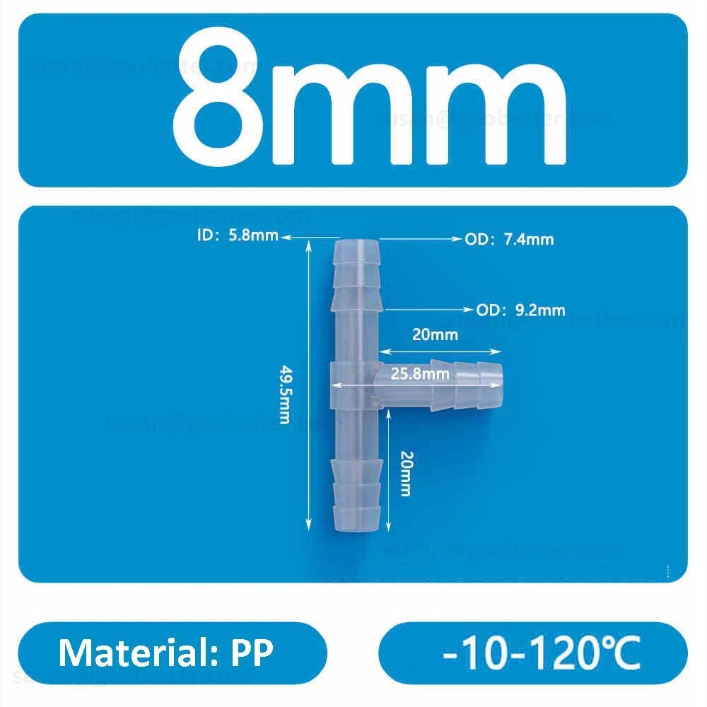 Plastic Barbed Hose Connectors — T-Piece, Elbow & Straight Fittings for Air & Water Lines