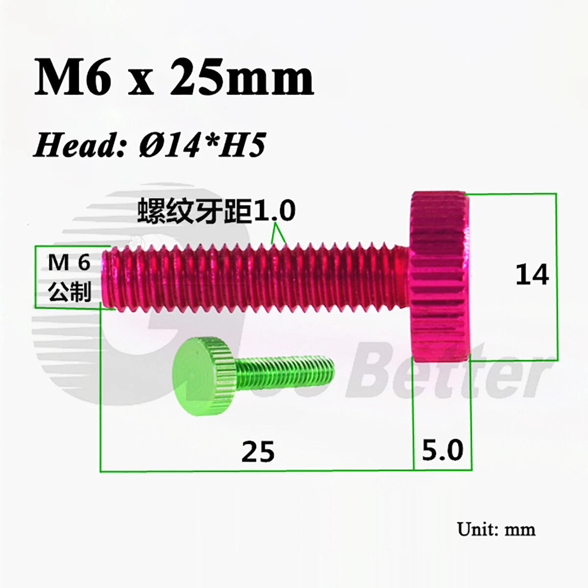 Aluminum Knurled Thumb Screws – M2 to M6 Flat Head Hand Grip Bolts, 10 Colors