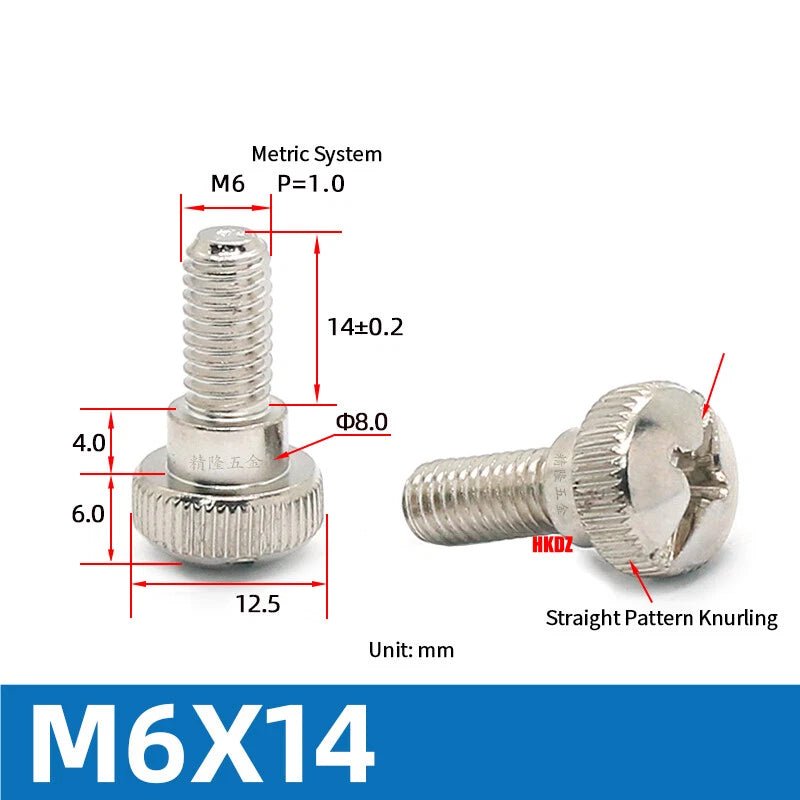 M3~M6 Phillips Carbon Steel Step Knurled Thumb Screws | Hand Grip Knob Bolts - HomeDIYer