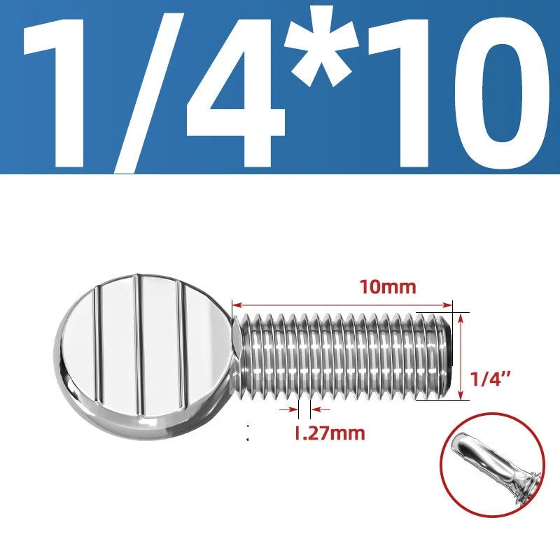 M4–M10 & 1/4"-5/16" Spade-Head Thumb Screws – A2 304 Stainless Steel, Tool-less Hand Grip