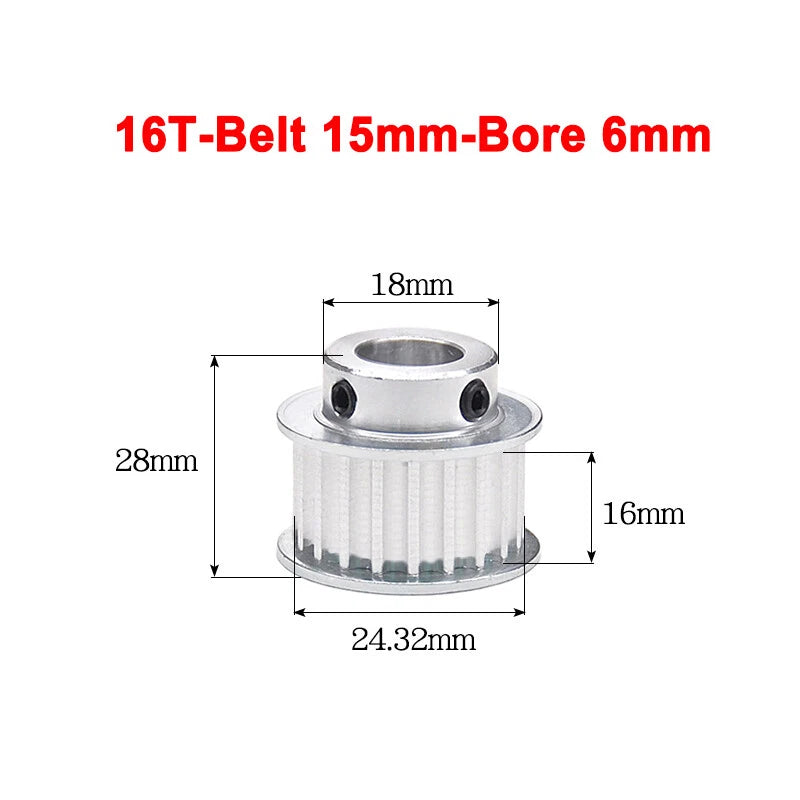 5M Timing Belt Pulley 10T 12T 14T 15T 16T 18T Bore 5mm-12mm for 15mm Width Belt