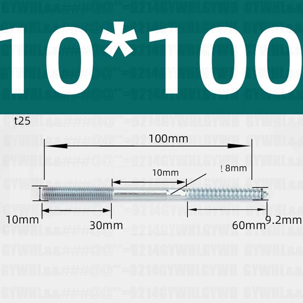 M6 M8 M10 Hanger Bolts – Zinc Plated Steel Torx Drive, Headless Furniture Wood Screws for Sofa Legs & Mounting