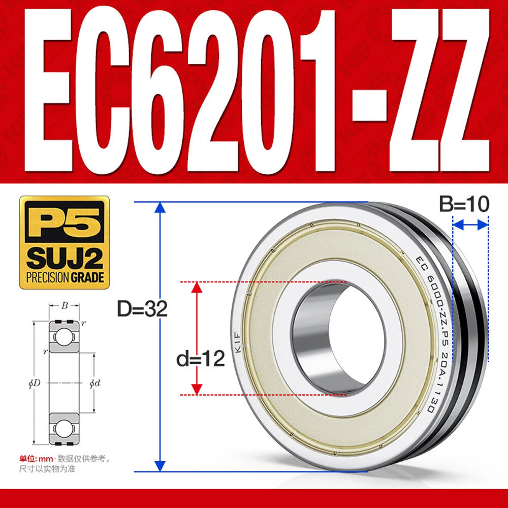 Non-Slip Ball Bearings EC6000/EC6200 Series High Speed Bearings 6000 6201~6206ZZ