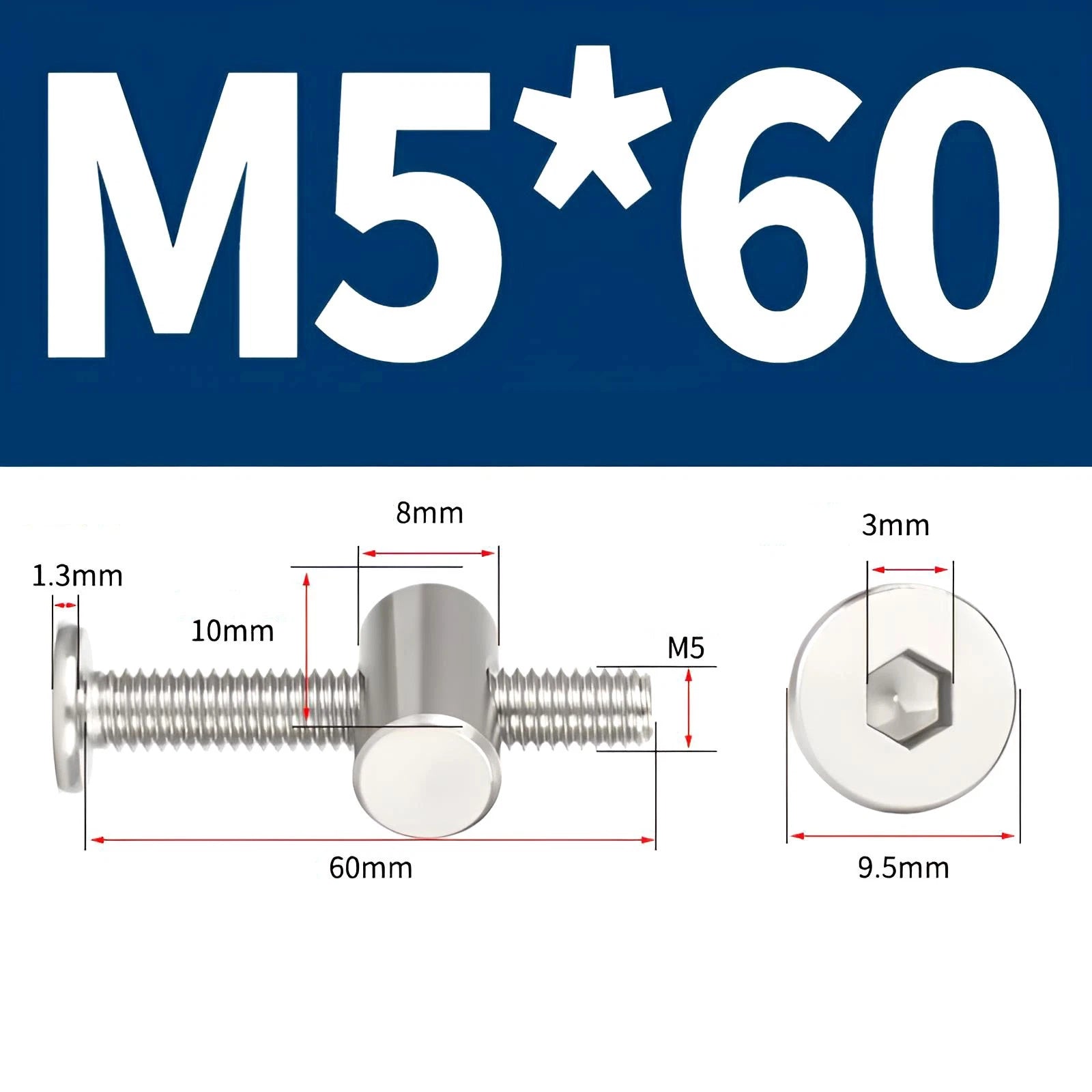 M4 M5 M6 M8 304 Stainless Steel Furniture Connecting Bolts with Barrel Nuts
