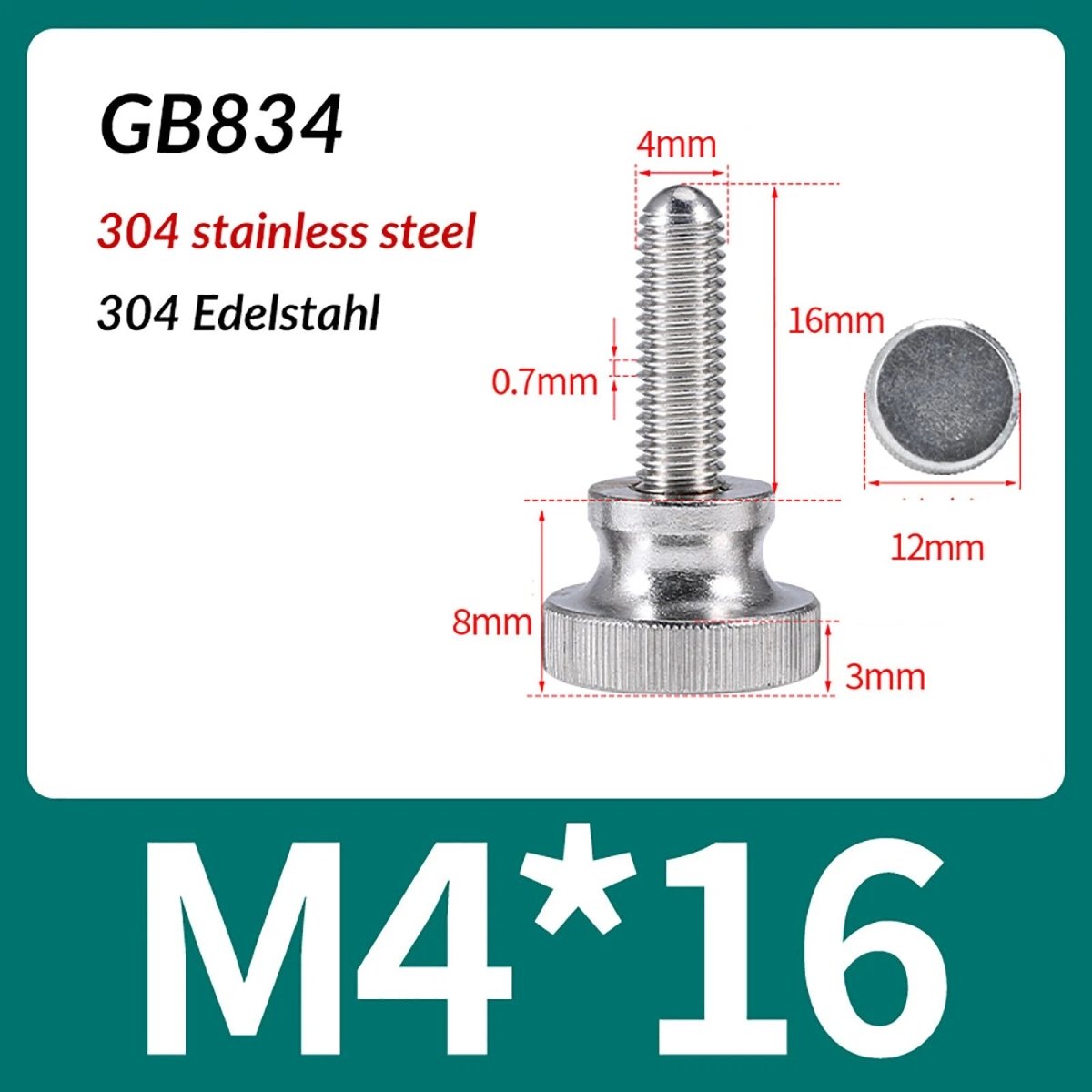 A2 Stainless Steel Knurled Thumb Screws – M2 to M10, Hand Turn Knob Bolts, 4 - 60mm Lengths - HomeDIYer