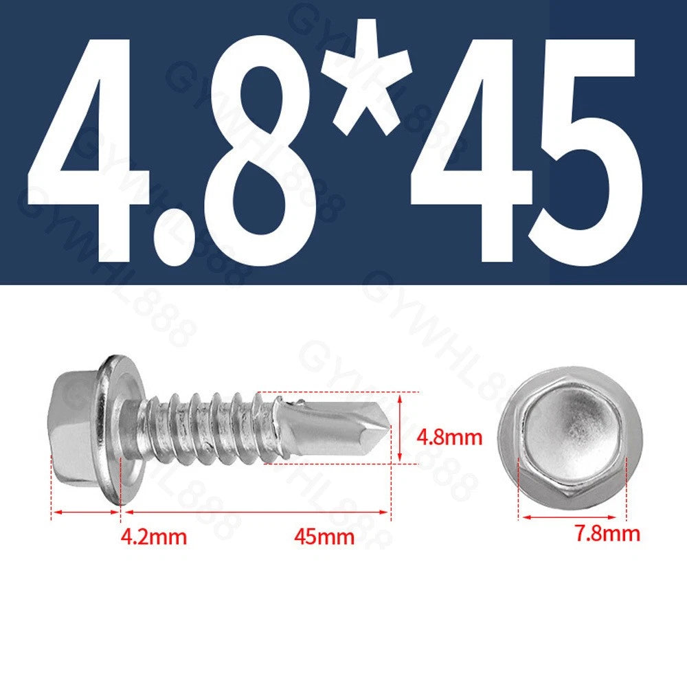 410 & A2 Stainless Hex Head Self‑Drilling Tek Screws – for Metal Roofing & Sheeting