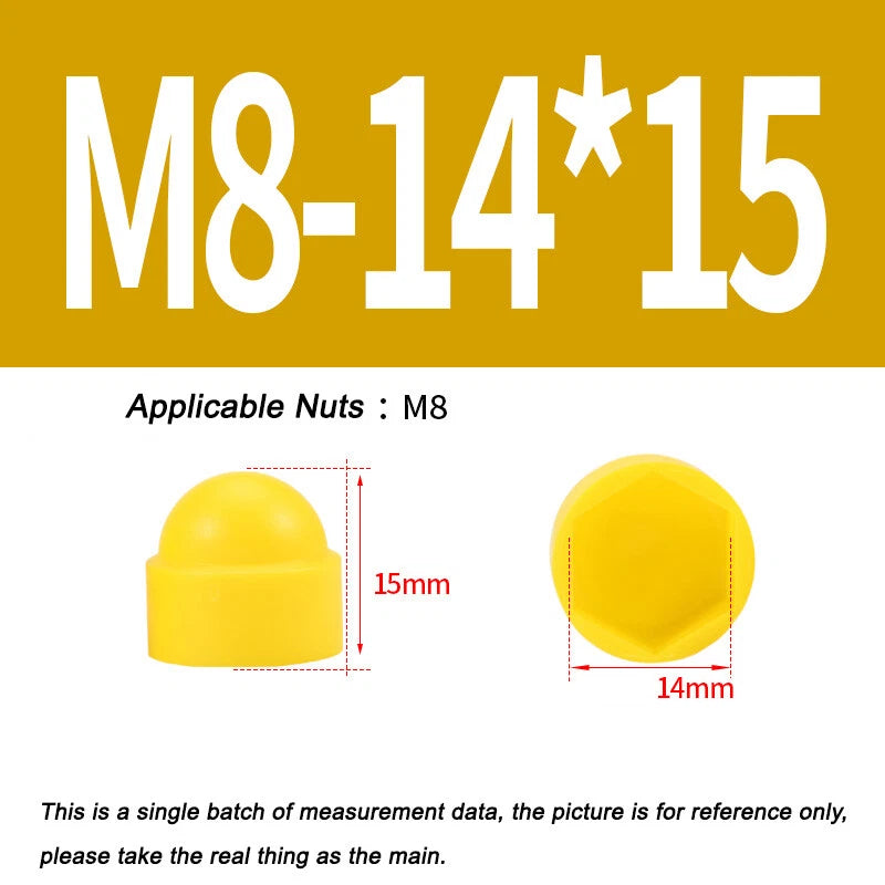 Hex Bolt & Nut Protection Caps – Plastic Hexagonal Screw Covers for M4 M5 M6 M8 M10 to M24 (PE, 5-100 Pack)