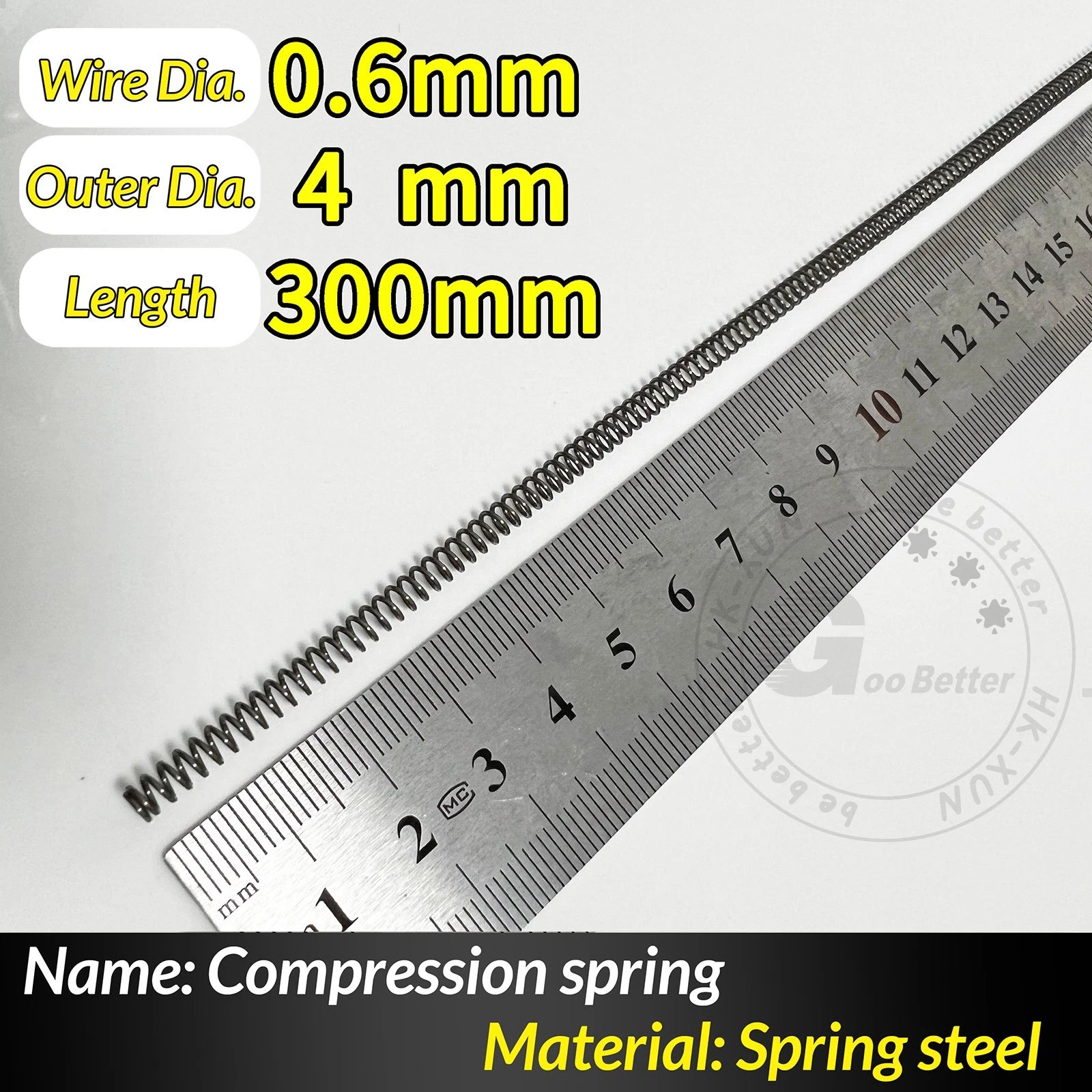 Compression Spring Pressure Springs, Wire Dia 0.3-1.0mm, OD 2-25mm, Length 300mm