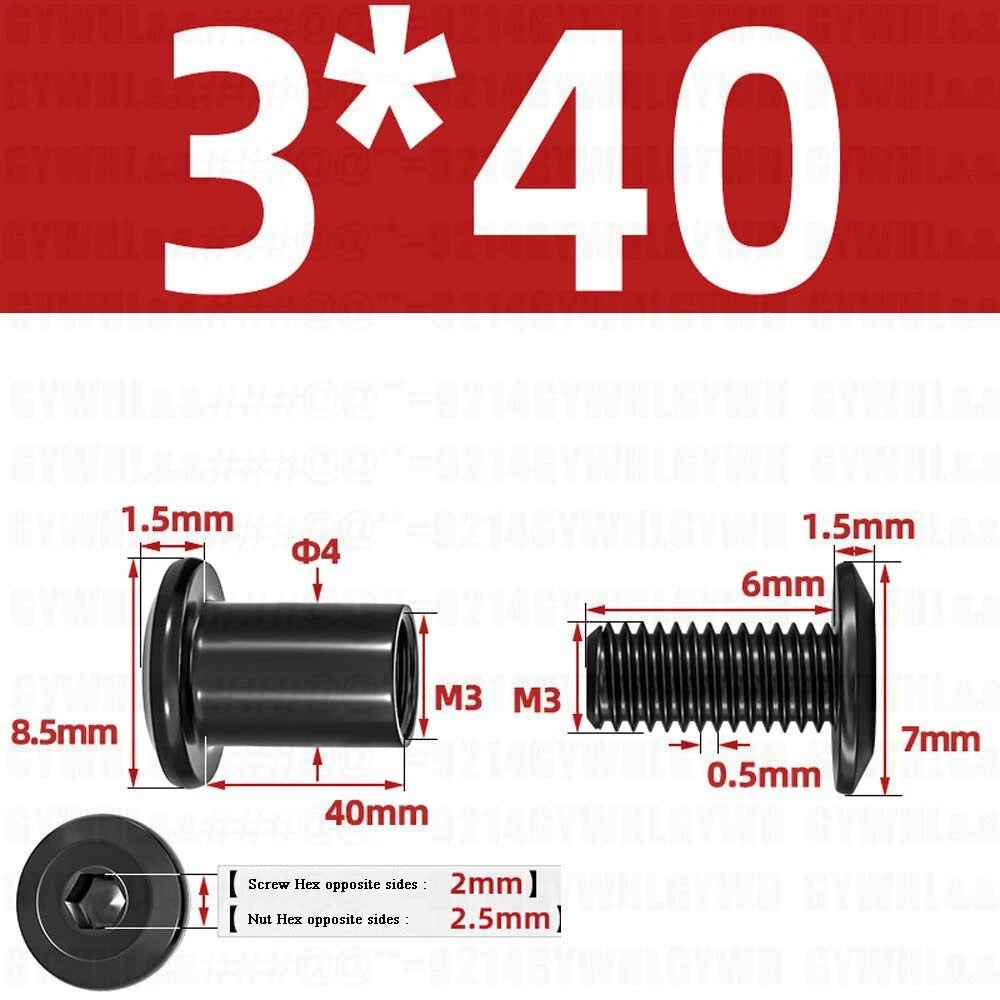 Metric Furniture Connector Bolts with End Cap Nuts — Stainless Steel M2 to M10