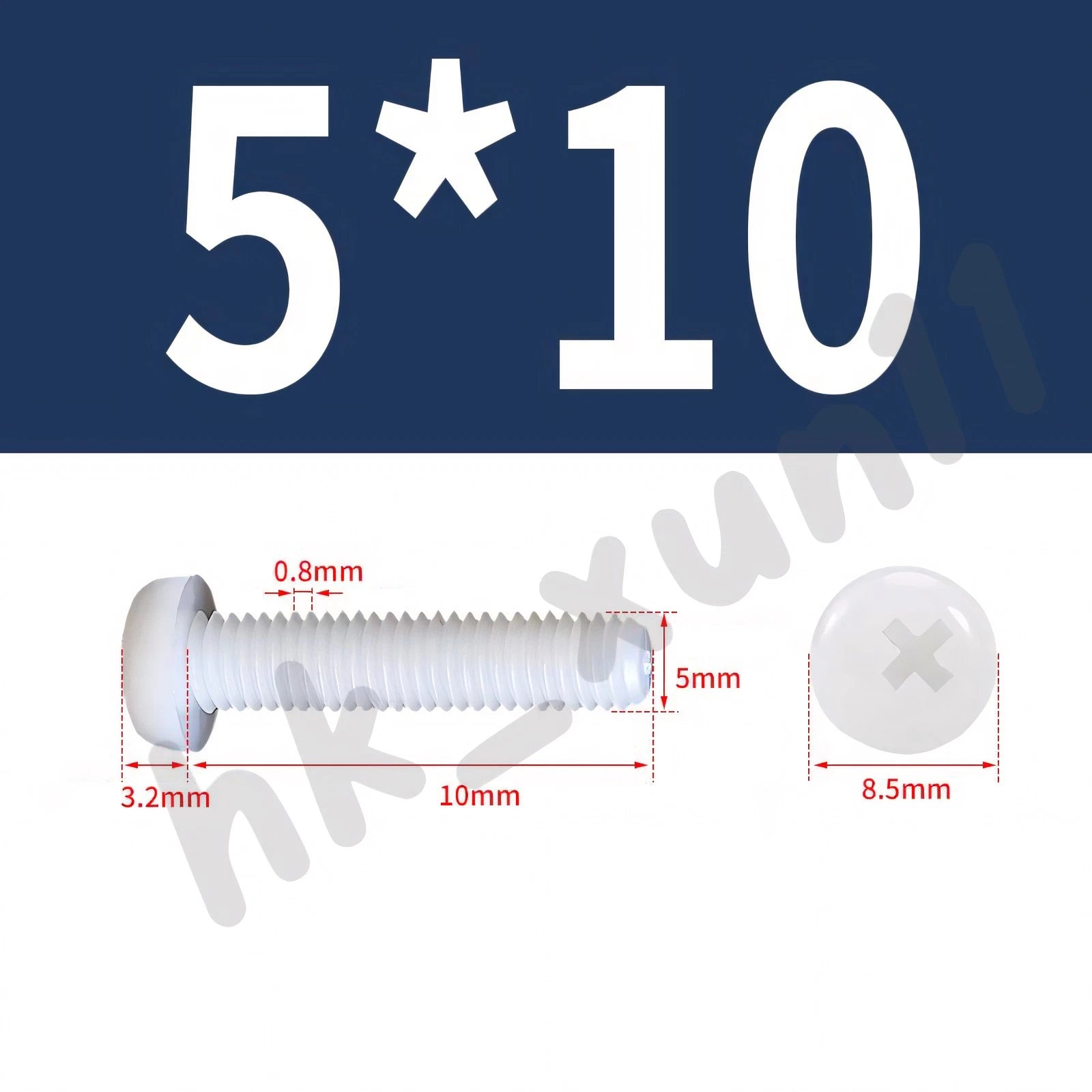 White/Black Nylon Phillips Machine Screws – M2 to M6, Plastic Round Pan Head Bolts