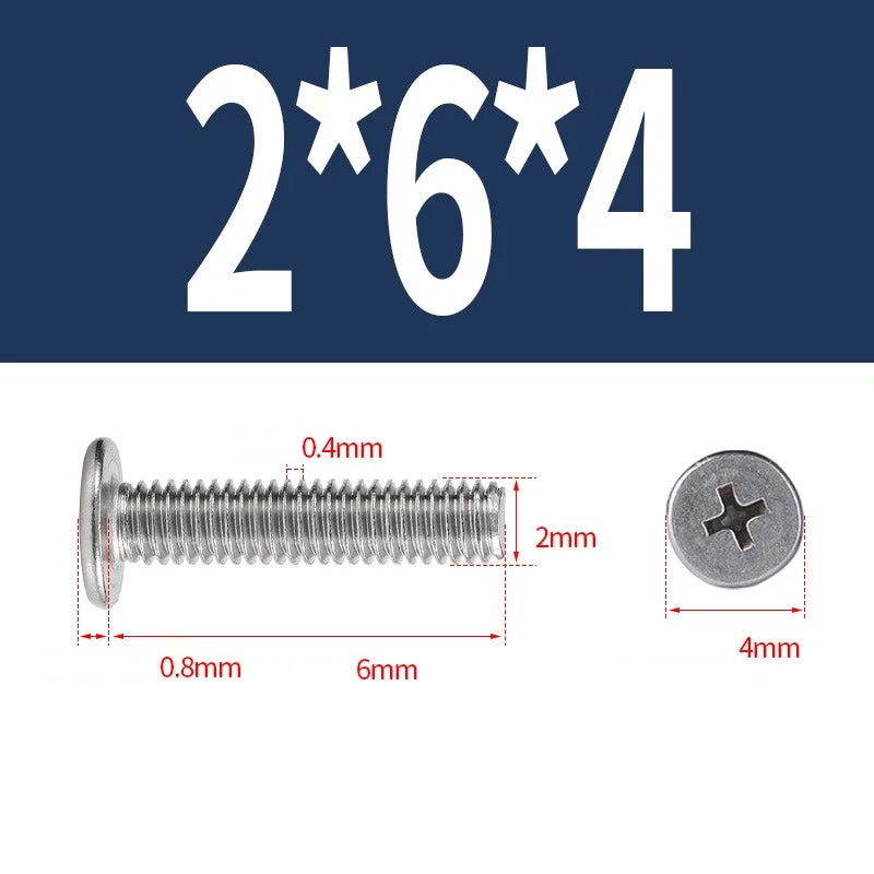 M1–M8 Ultra Thin Flat Head Phillips Machine Screws – A2 Stainless Steel, Fully Threaded