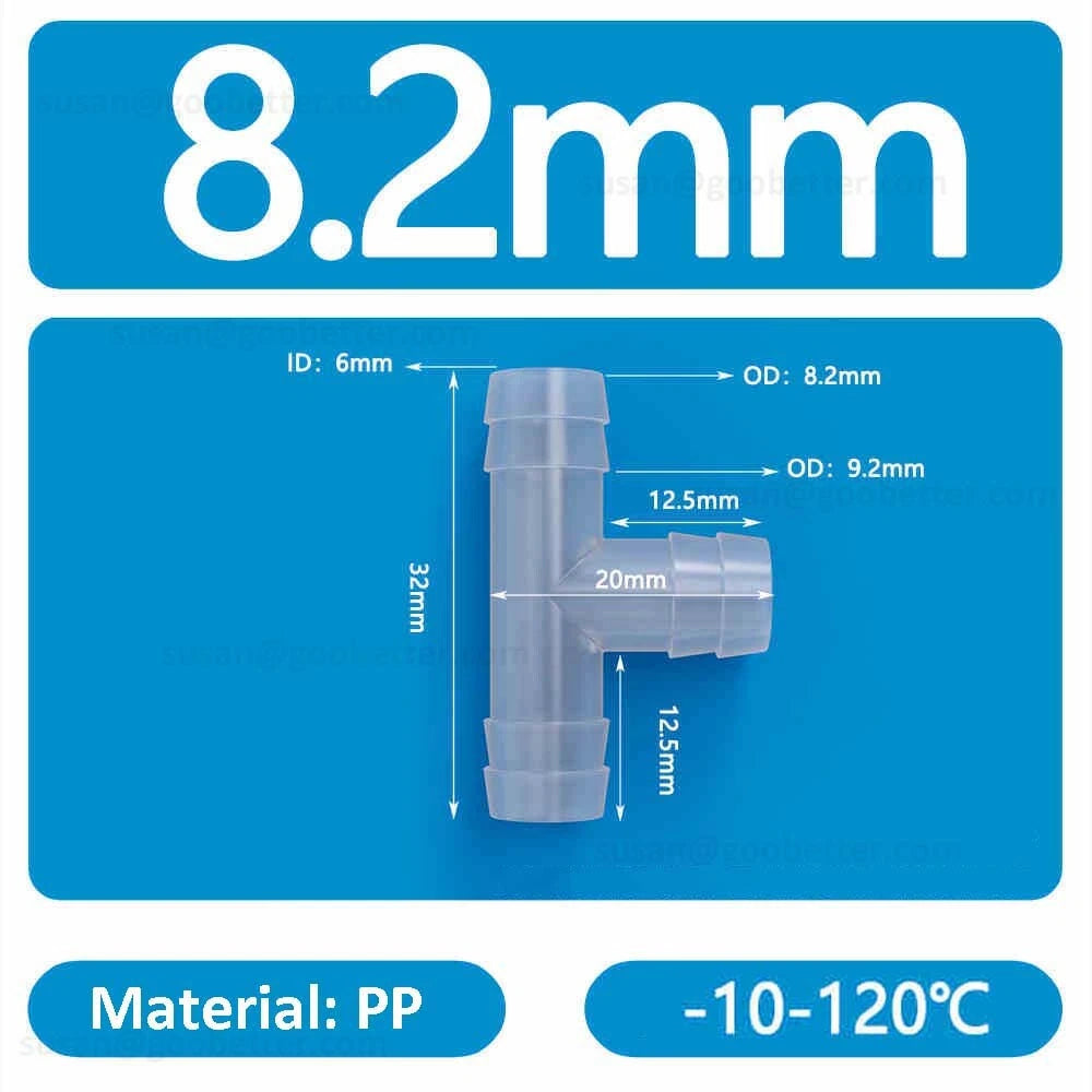 Plastic Barbed Hose Connectors — T-Piece, Elbow & Straight Fittings for Air & Water Lines