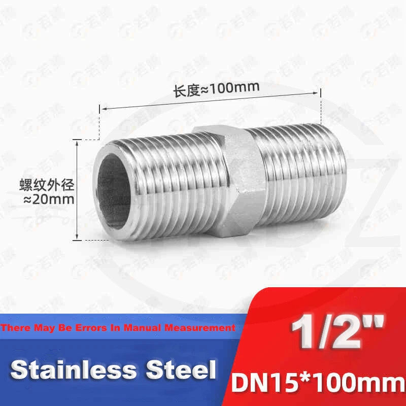BSP Male to Male Stainless Steel Hexagon Nipple Pipe Fittings | 201 / 304 / 316 | 1/8" to 4"