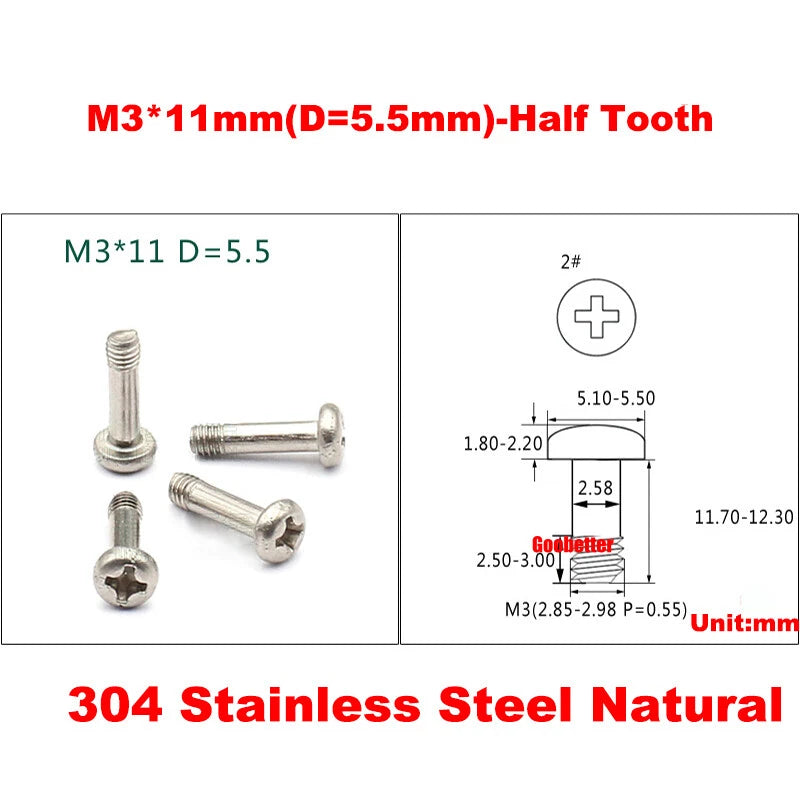 M3 Phillips Pan Head Machine Screws – 3mm to 43mm, Multiple Coatings (100–500 PCS)