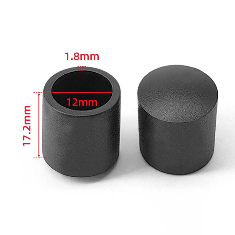 Goobetter Round PVC Rubber End Caps – 2.5mm to 19mm (Black, White, Transparent)
