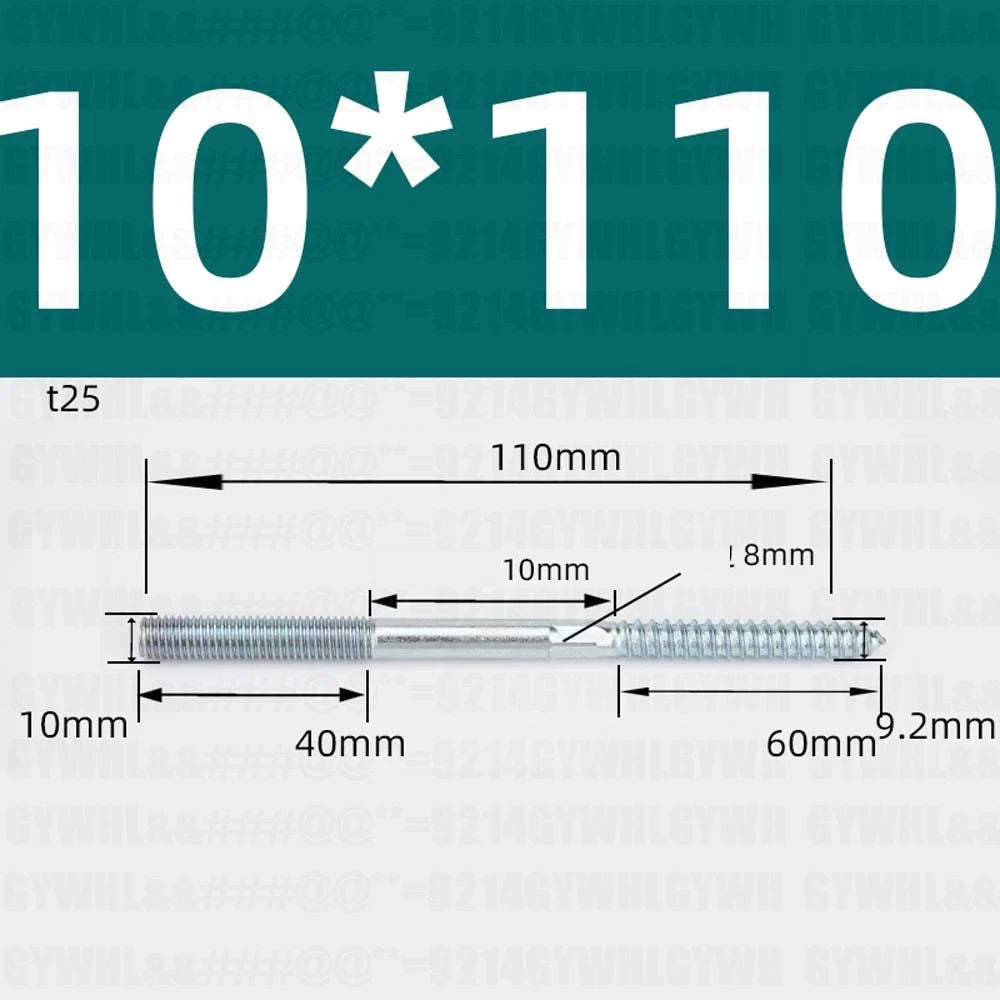 M6 M8 M10 Hanger Bolts – Zinc Plated Steel Torx Drive, Headless Furniture Wood Screws for Sofa Legs & Mounting