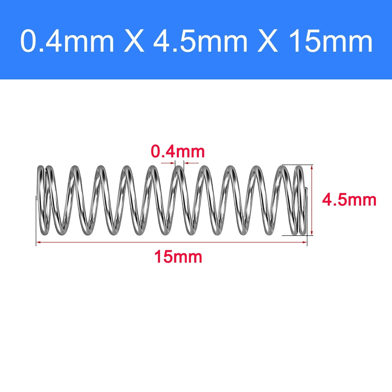 Micro Compression Spring Stainless Steel 0.4mm Wire Small Tiny Miniature Repair
