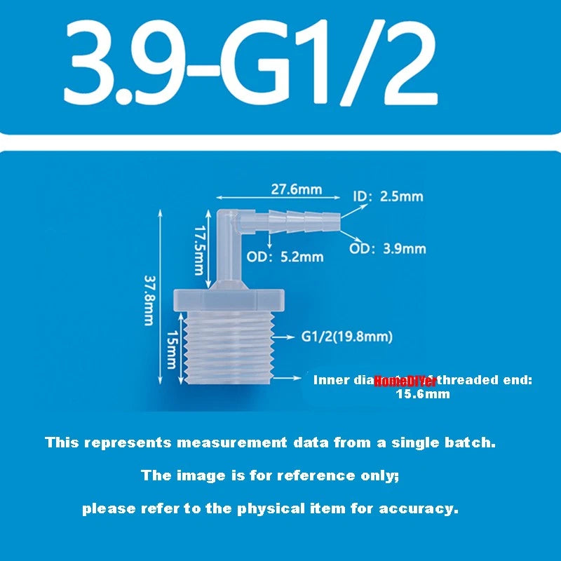 Male Thread Barbed 90° Elbow Hose Connector — Plastic Pipe Fitting with Washer