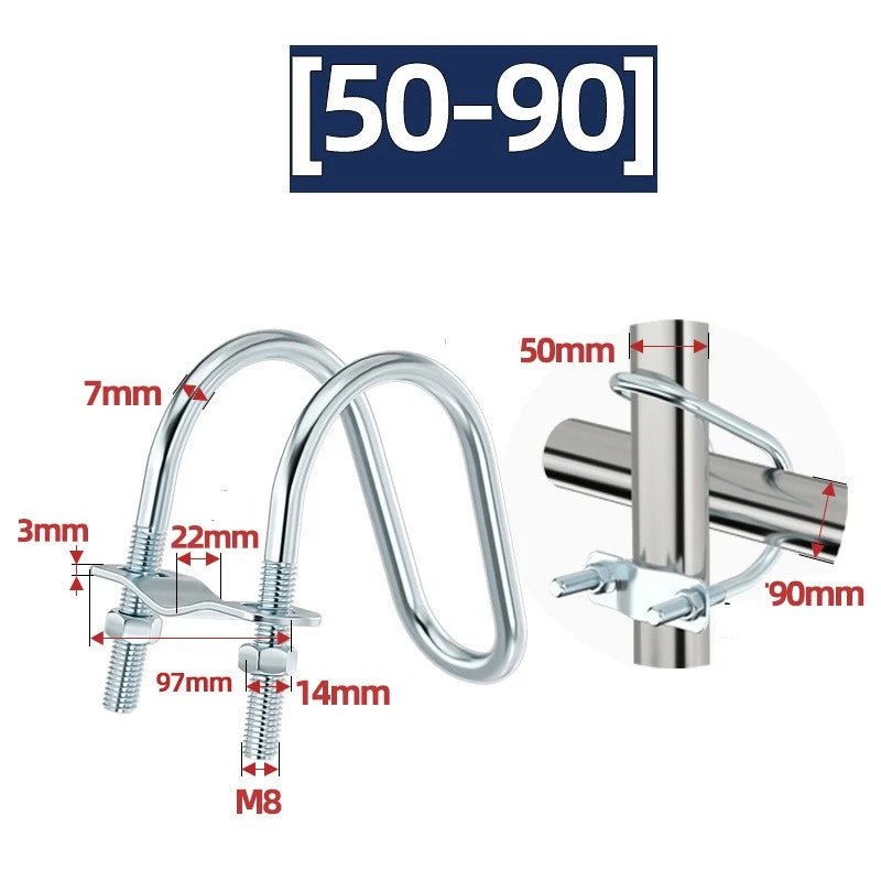 U - Bolt Pipe Clamp — Double & Single U - Shape Saddle Clamp for Greenhouse & Awning Frames - HomeDIYer