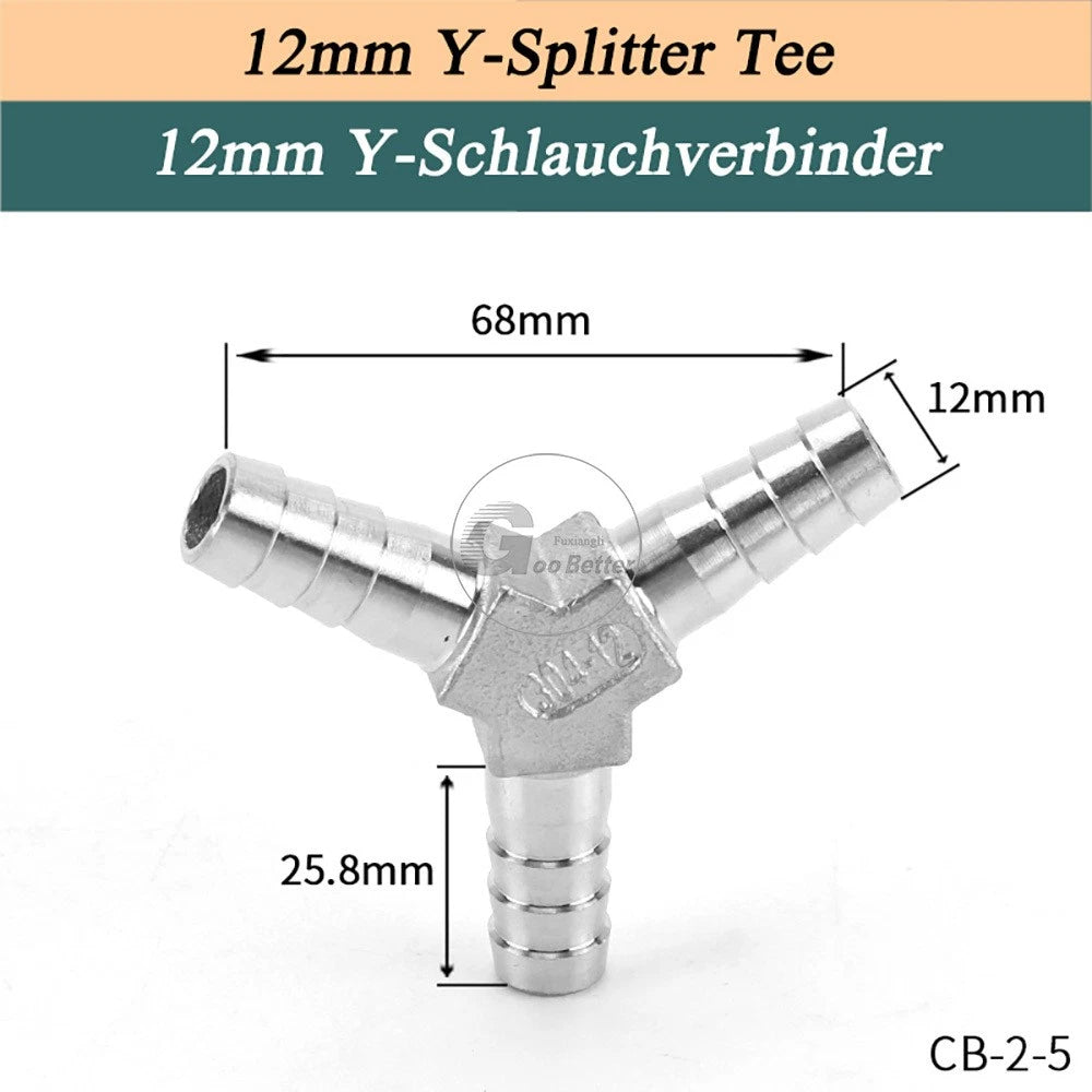 A2 Stainless Steel 8-41mm Barbed Hose Connector,Hosetail Pipe Air Water Oil Fuel