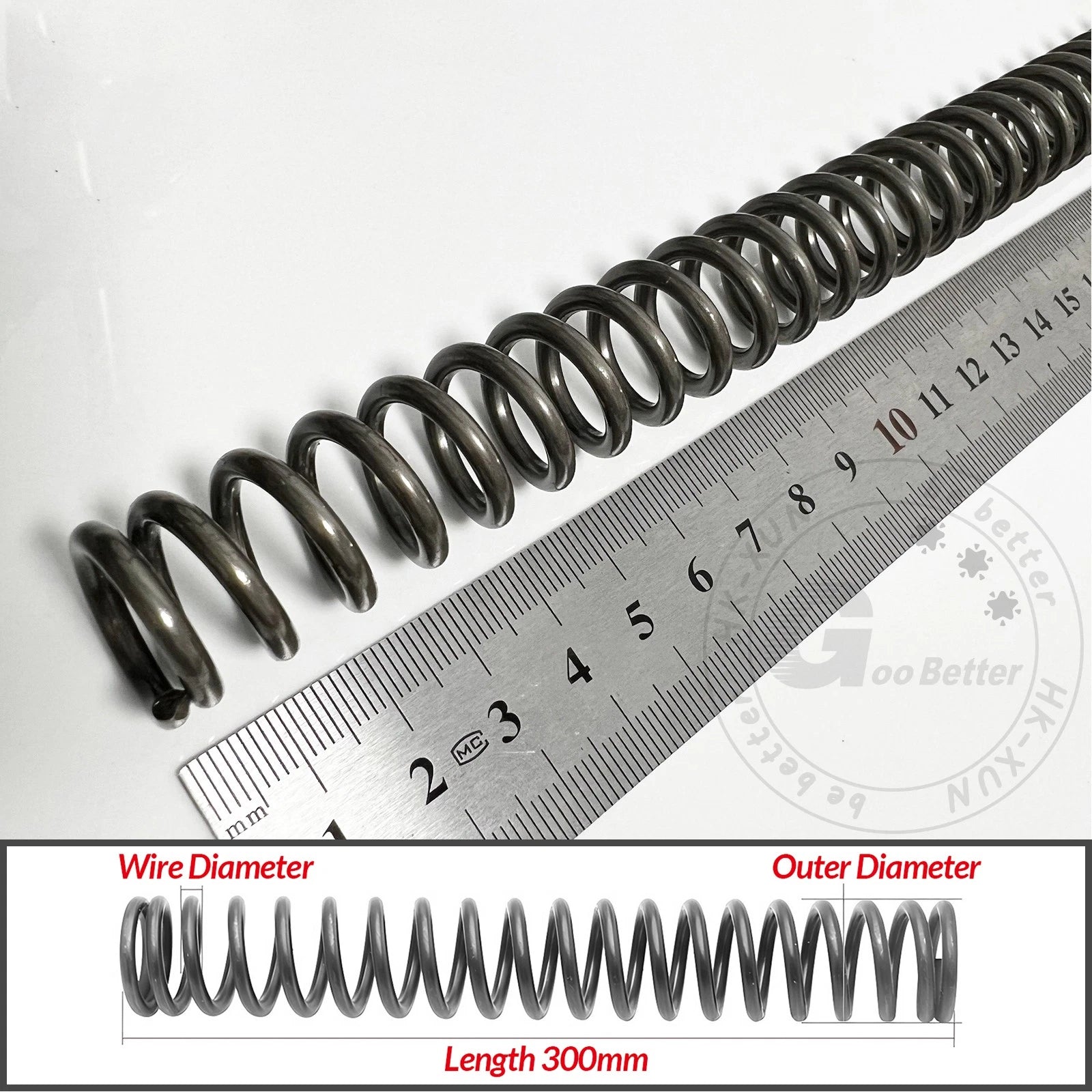 Compression Spring Pressure Springs, Wire Dia 4-5mm, OD 20-80mm, Length 300mm