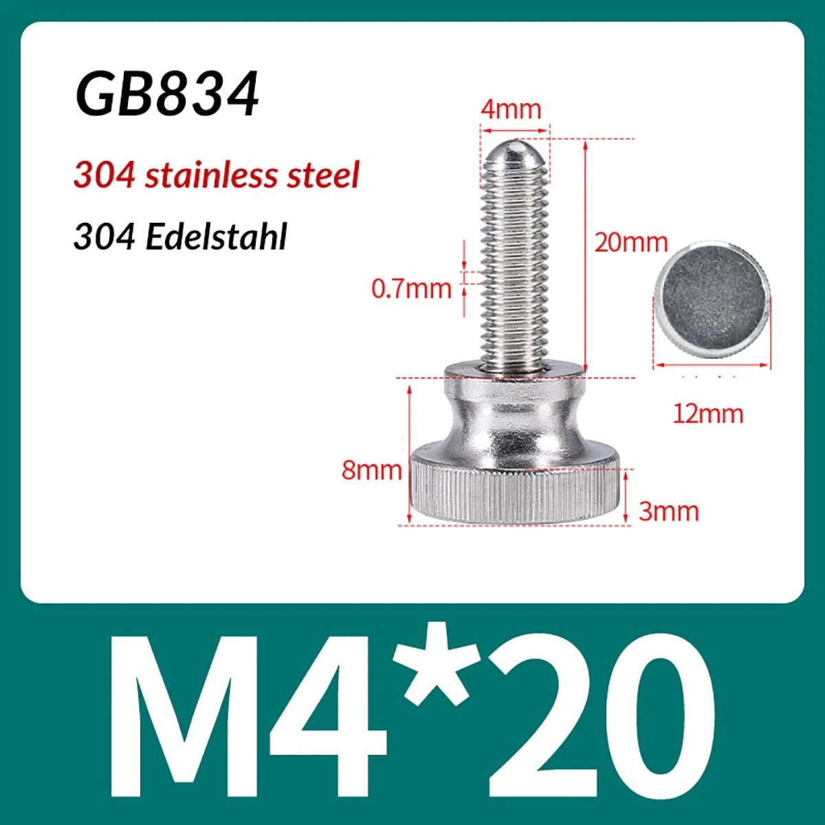 A2 Stainless Steel Knurled Thumb Screws – M2 to M10, Hand Turn Knob Bolts, 4 - 60mm Lengths - HomeDIYer