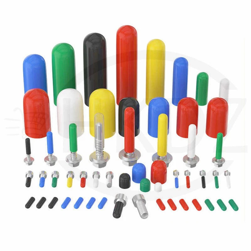 PVC End Caps for Screws, Bolts, Rods, Tubes & Cables – Thread Cover Protector, Rubber Plastic Caps (12-114mm, Multiple Colors)