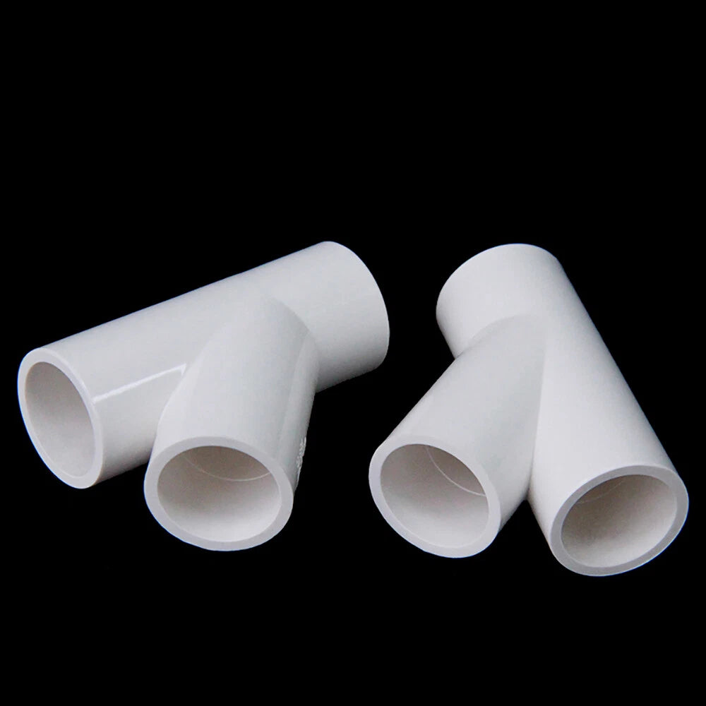 PVC 20-160mm 3 Way Y Connector Pipe Fittings Tube Adapter Joint Grey White Blue