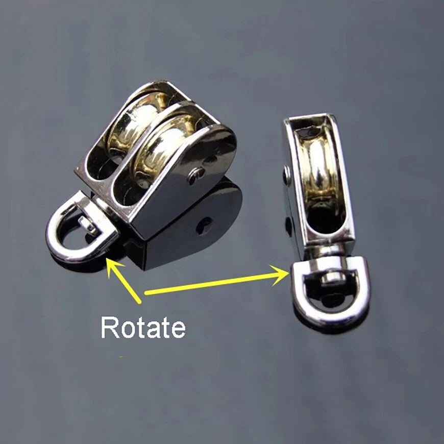 Metal Single Double Sheave Pulley Brass Wheel Swivel-Fixed Eye Lifting Rope