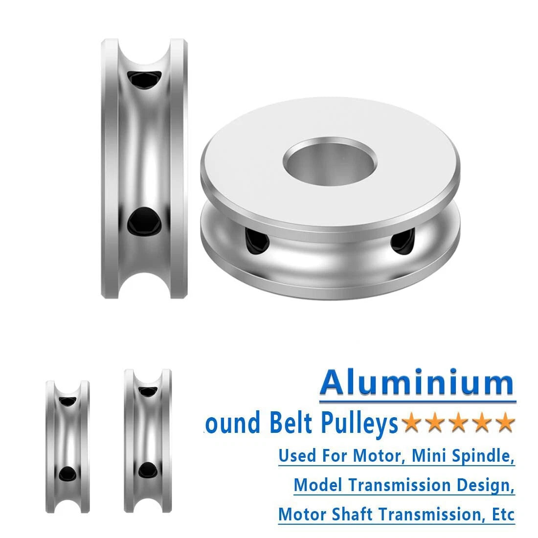 U-Grooved Pulley PU Belt Pulleys Aluminum For 4/5/6/8mm Width Belt OD 20mm-80mm