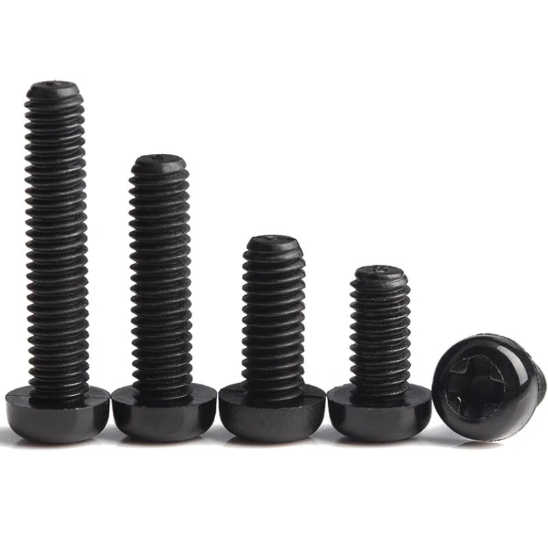 Nylon Pan Head Phillips Screws | Metric M2–M8 | DIN 7985 | White & Black | 5–500 pcs