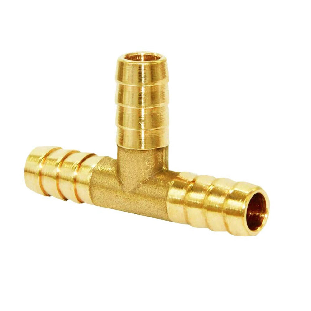 Tee Barb Hose Fitting — Brass & 304 Stainless Steel, 6mm–32mm OD