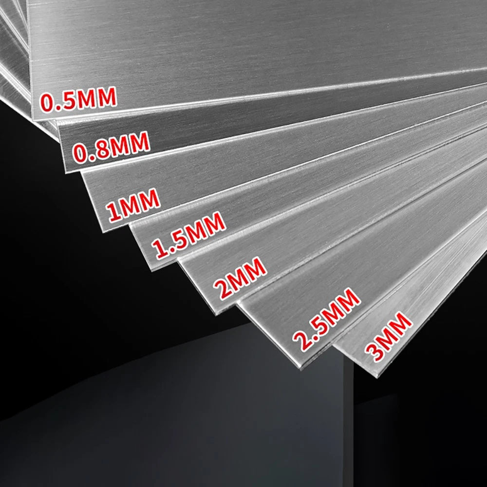 Stainless Steel Sheet, 0.6mmx43mmx63mm, 2mmx43mmx63mm, 3mmx43mmx63mm, 2 pcs each
