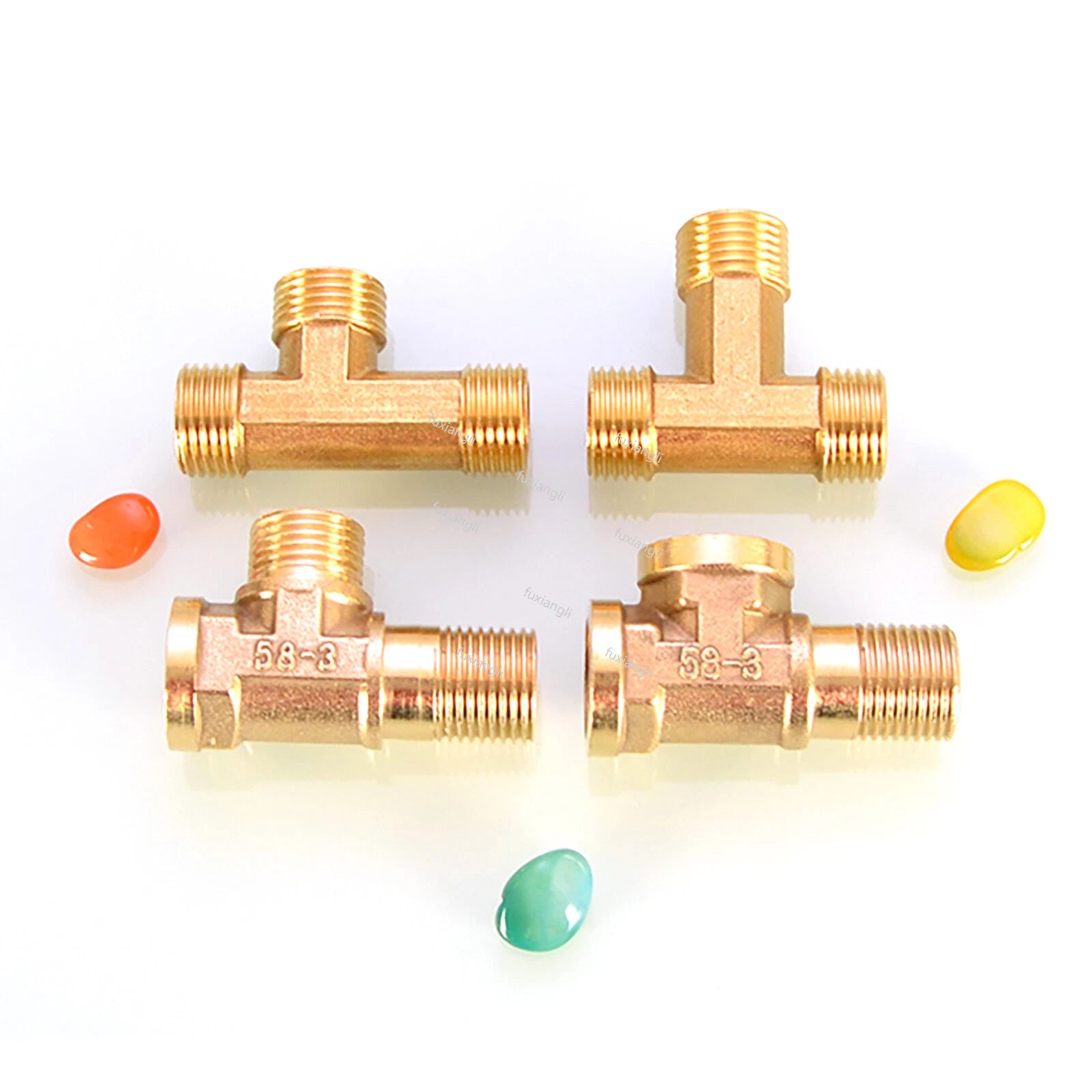 Brass BSP 1/2" T-Shape Tee Pipe Fitting | Male & Female Thread Connector
