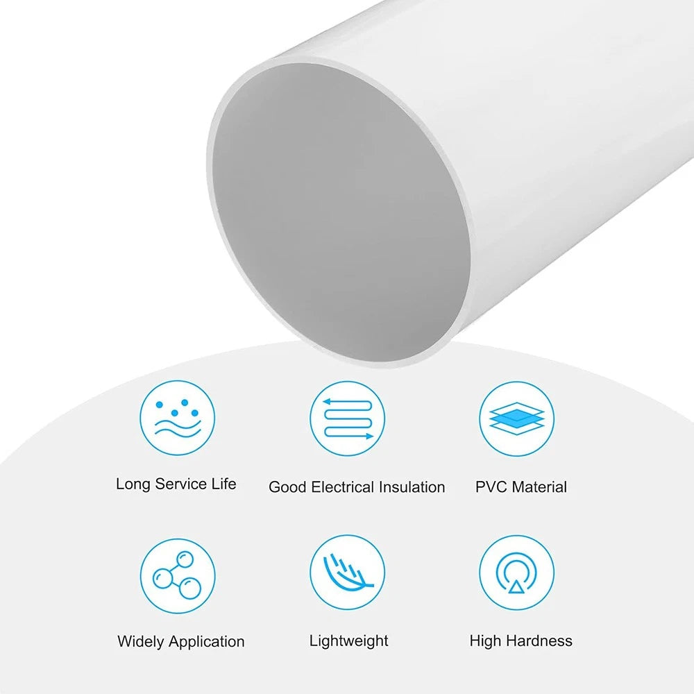 White PVC Round Tube Pipe – Solvent Weld | OD 20–110mm | Cut Lengths 100/200/500mm