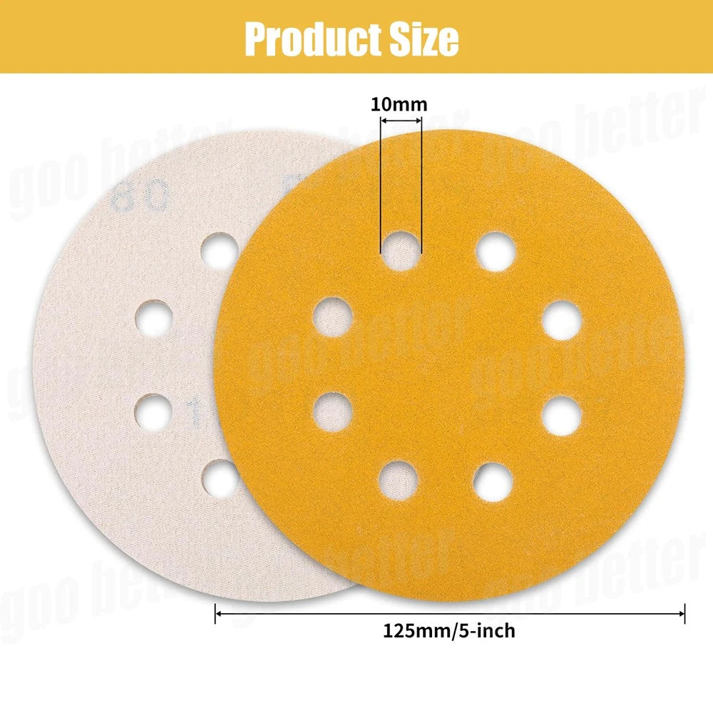SANDING DISCS 125MM 150MM 180MM 225MM SANDPAPER ORBITAL SANDER 40 TO 600 GRIT