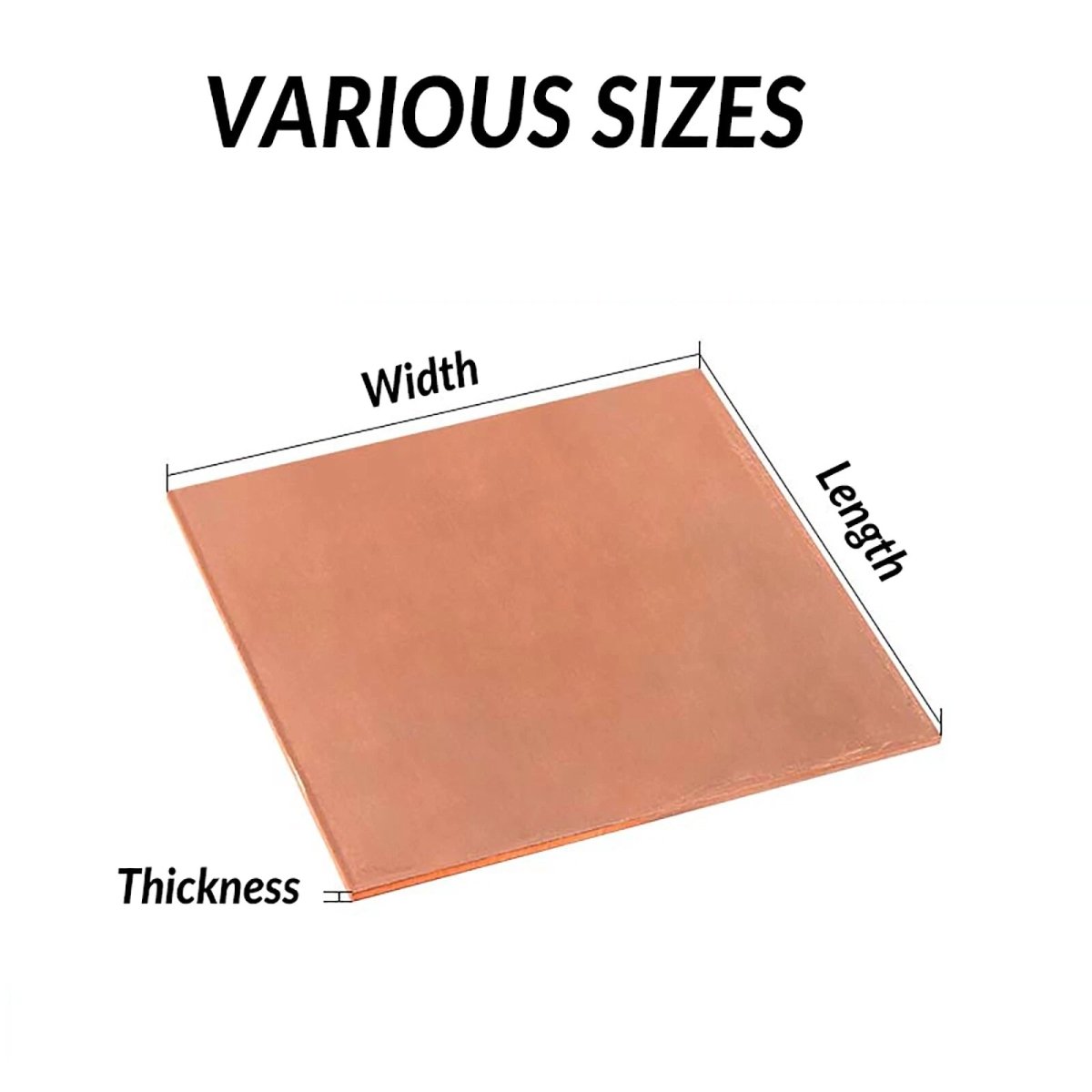 T2 Pure Copper Plate/Sheet Copper Block Laser Cut Many Sizes 0.5mm to 8mm Thick - HomeDIYer